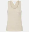 Bottega Veneta Ribbed-knit Cotton Jersey Tank Top In Beige