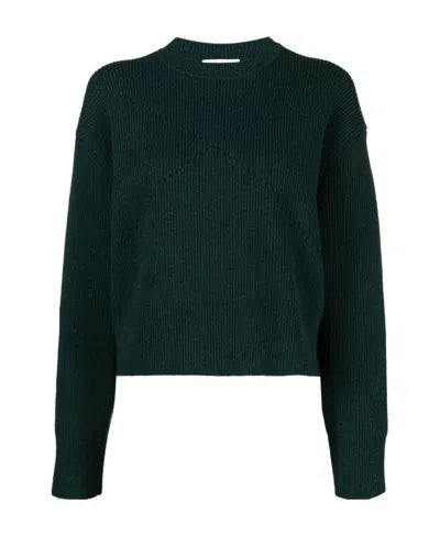 Bottega Veneta Ribbed-knit Crewneck Sweater In Green