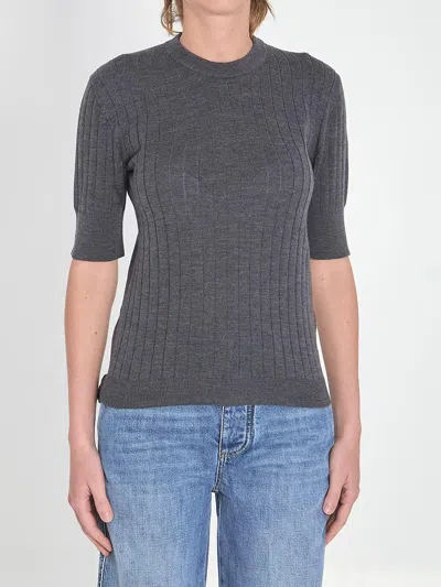 BOTTEGA VENETA RIBBED KNIT CROPPED TOP