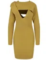 Bottega Veneta Long-sleeve Ribbed Knit Sweater Dress In Green