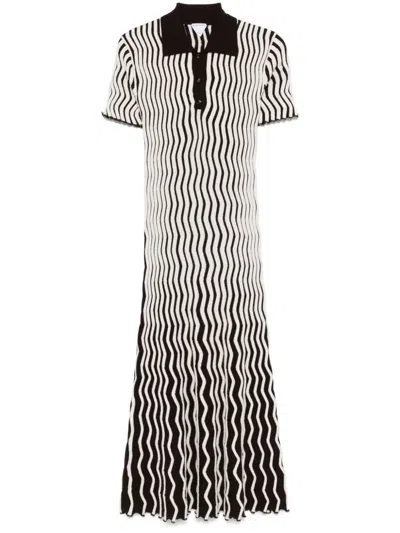 BOTTEGA VENETA RIBBED KNIT POLO DRESS - WOMEN'S - WOOL