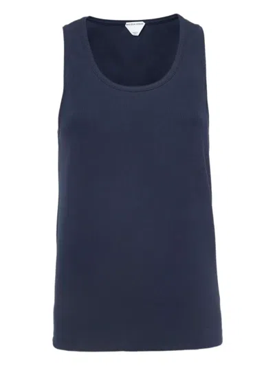 Pre-owned Bottega Veneta Ribbed-knit Tank Top In Blue