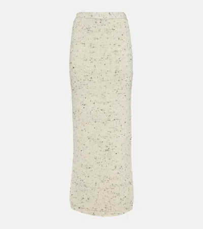 Bottega Veneta Ribbed-knit Wool Maxi Skirt In Nude