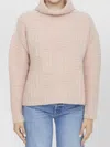 Bottega Veneta Ribbed Pattern Wool Turtleneck Sweater In Neutral