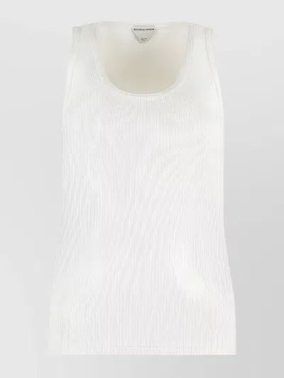 Bottega Veneta Ribbed Slim-fit Tank Top In White