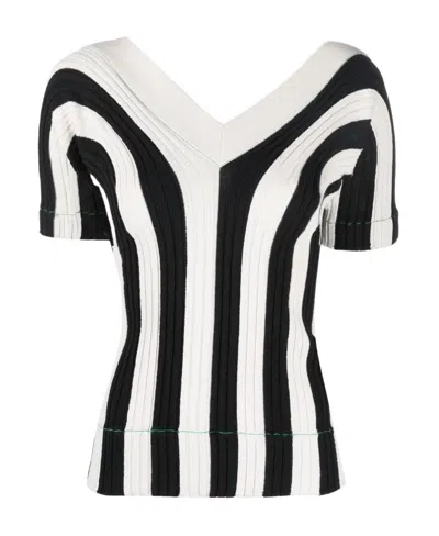 BOTTEGA VENETA BOTTEGA VENETA RIB-KNIT STRIPED TOP