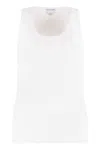Bottega Veneta Sleeveless Fitted Ribbed Top With Scoop Neckline