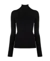 Bottega Veneta Ribbed-trim Roll-neck Top In Black