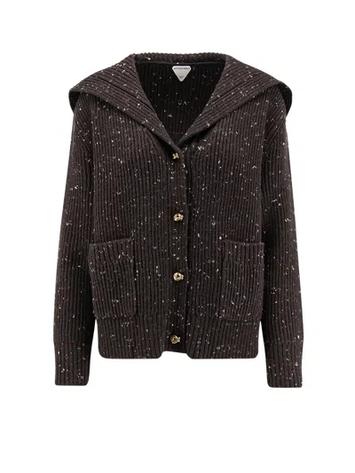 Bottega Veneta Ribbed Wool Cardigan In Pink