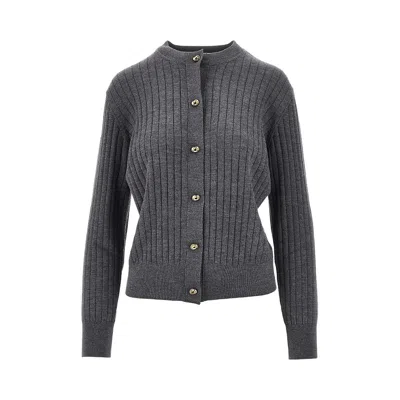 BOTTEGA VENETA RIBBED WOOL CARDIGAN WITH KNOT BUTTONS