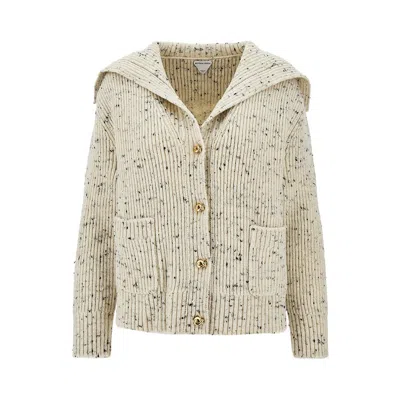 BOTTEGA VENETA RIBBED WOOL CARDIGAN WITH KNOT BUTTONS