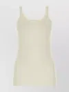 Bottega Veneta Ribbed Wool Sleeveless Top In Cream