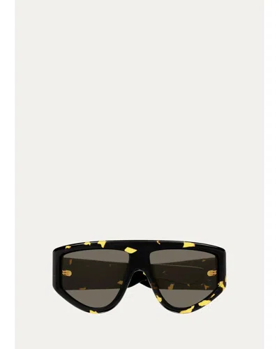 Bottega Veneta Ribbon 59mm Shield Sunglasses In Black