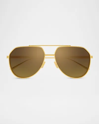 Bottega Veneta Ribbon 60mm Metal Aviator Sunglasses In Pink