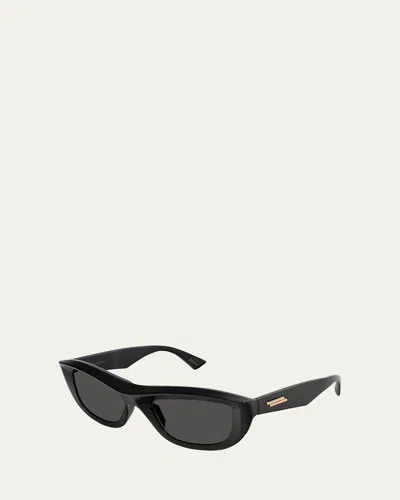 Bottega Veneta Ribbon Plastic Cat-eye Sunglasses In Black