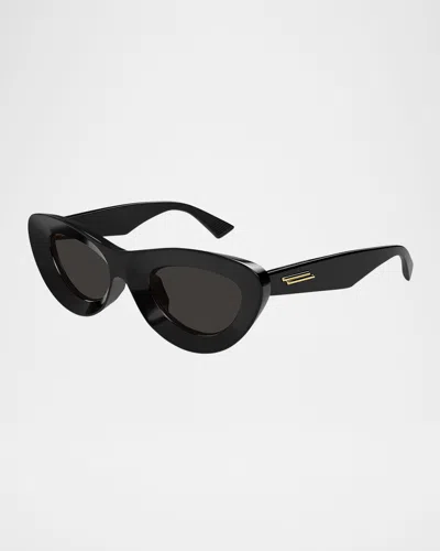 Bottega Veneta 51mm Cat Eye Sunglasses In Shiny Solid Black