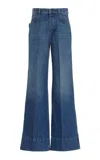Bottega Veneta Jeans In Cotone Con Patch Posteriore In Pelle In Medium Wash