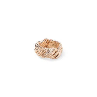 Bottega Veneta Ring With A Logo In Gold
