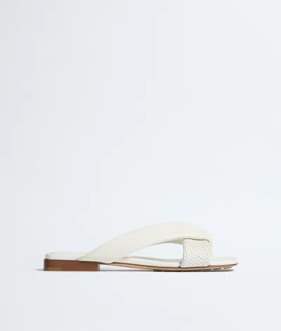 Bottega Veneta Riva Flat Mule In White
