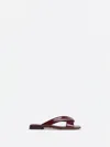 Bottega Veneta Burgundy Shiny Calf Leather Riva Flat Mules In Pink