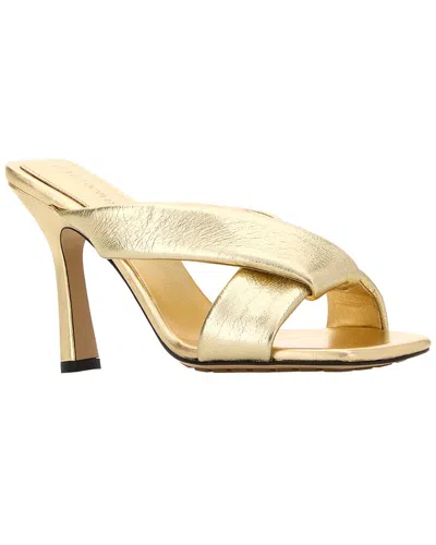 Bottega Veneta Niva Mules With Cross Strap Design In Gold
