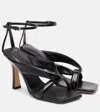 Bottega Veneta Riva Padded Glossed-leather Sandals In Black