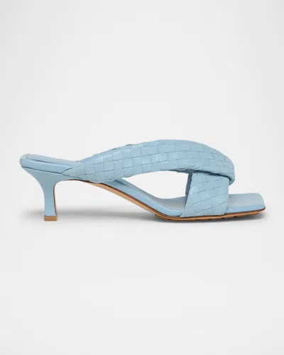 Bottega Veneta Riva Micro Woven Nappa Leather Kitten-heel Sandals
