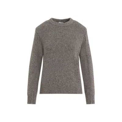 BOTTEGA VENETA BOTTEGA VENETA RIVERBED MELANGE GREY WOOL PULLOVER