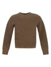 Bottega Veneta Chevron Alpaca Sweater With Button Shoulder In Beige