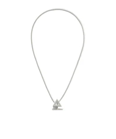 Bottega Veneta Rivet Necklace In Gray