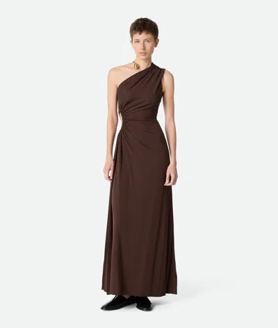 Bottega Veneta Crepe Viscose Jersey Dress In Brown