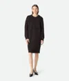 Bottega Veneta Wool English Rib Dress In Brown