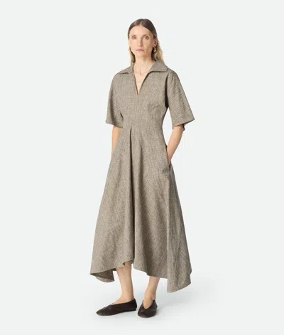 Bottega Veneta Fleck Viscose Dress In Brown