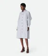Bottega Veneta Cotton Stripe Dress In White/squill/ebony