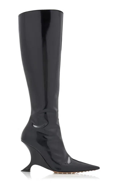 Bottega Veneta Rocket Knee-high Vinyl Boots In Black
