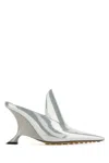 Bottega Veneta Rocket Mules In Silver Leather In White