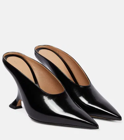 Bottega Veneta Rocket Patent Leather Mules In Black