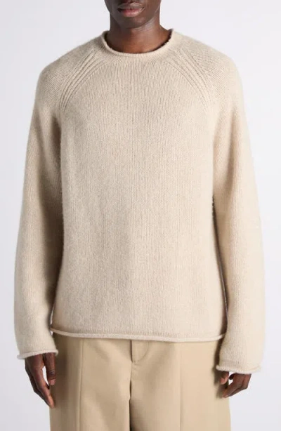 Bottega Veneta Roll Edge Cashmere Sweater In Neutral