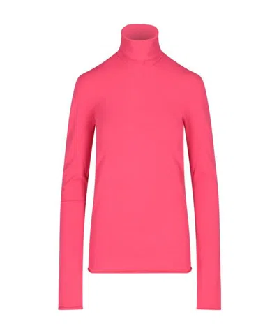 Bottega Veneta Roll-neck Long-sleeve Top In Pink