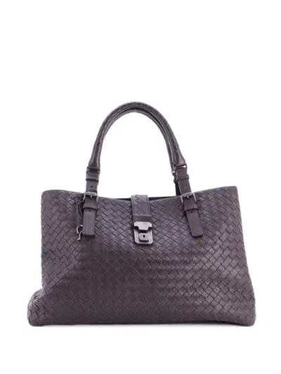 Pre-owned Bottega Veneta Roma Bag Intrecciato Nappa Medium Tote Bag In Brown