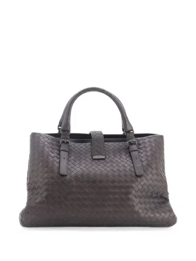 Pre-owned Bottega Veneta Roma Bag Intrecciato Nappa Medium Tote Bag In Brown