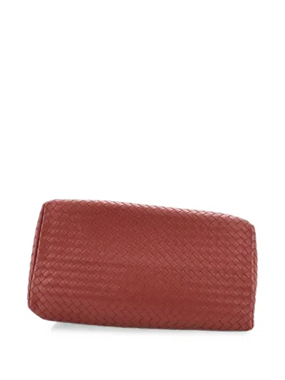 Pre-owned Bottega Veneta Roma Bag Intrecciato Nappa Medium Tote Bag In Red