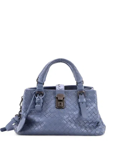 Pre-owned Bottega Veneta Roma Bag Intrecciato Nappa Mini Tote Bag In Blue