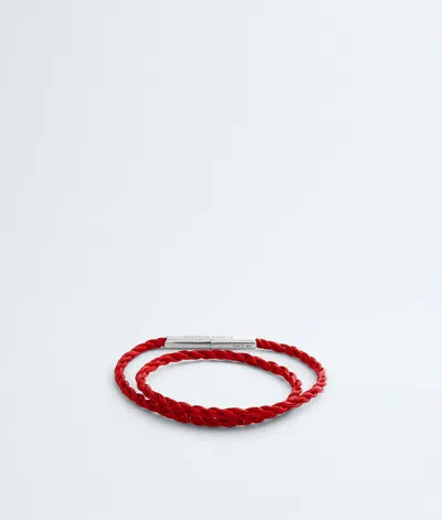 Bottega Veneta Bottega  Veneta Rope Leather Bracelet In Red