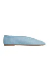 Bottega Veneta Micro Woven Nappa Leather Ballerina Flats In Blue