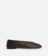 Bottega Veneta Micro Wave Brown Nappa Leather Ballerinas In Gray