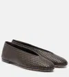 Bottega Veneta Fondant Intrecciato Lambskin Rosa Ballet Flats In Brown