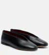 Bottega Veneta Rosa Intrecciato-trimmed Leather Ballet Flats In Black