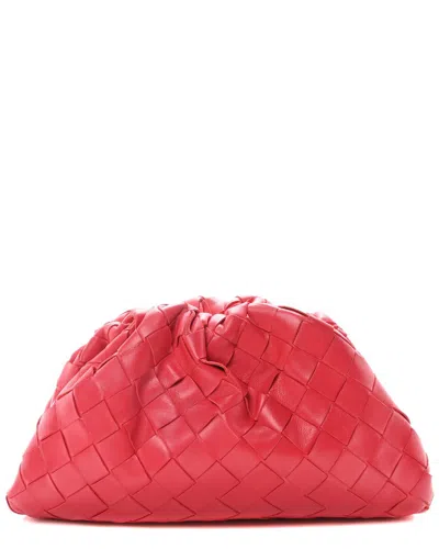 BOTTEGA VENETA BOTTEGA VENETA ROSA SHOCK INTRECCIATO LEATHER THE MINI POUCH (AUTHENTIC PRE-  LOVED)