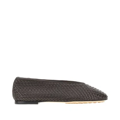 Bottega Veneta Micro Woven Nappa Leather Ballerina Flats In Pink